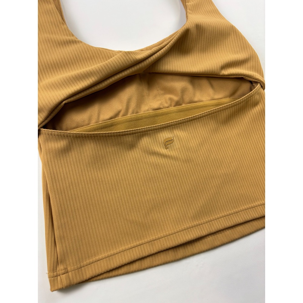 Fabletics Ribbed Tank Top in Mustard Brown - Picture 4 of 8